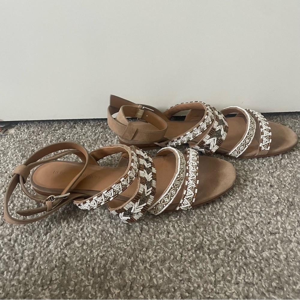 Rebecca Minkoff Aztec Beaded Suede Sandals - Picture 5 of 6